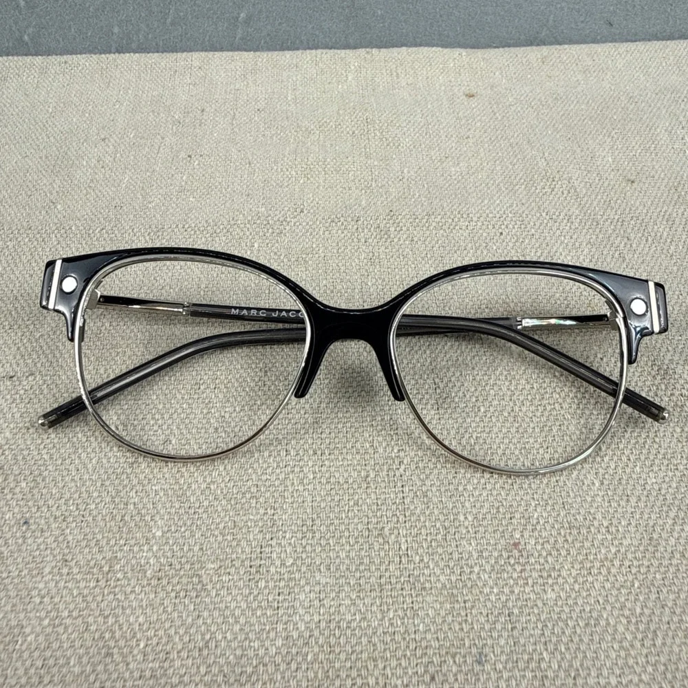 Marc Jacobs MARC 6 U53 Black Silver Cat Eye Eyeglasses Frames Made in Italy 140